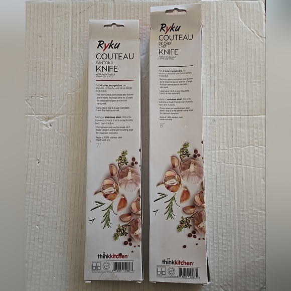 Thinkkitchen Ryku 7" & 8" Stainless Steel Couteau Santoku Knifes (EACH) - Picture 3 of 12